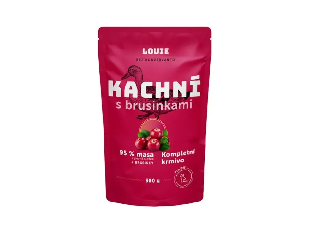 Louie kaps.pro psy kachní s brusinkami 300g Sezónní Sleva