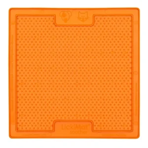 Víkendová Akce Lízací podložka pro psy a kočky LickiMat Soother, 20 x 20 cm, oranžová