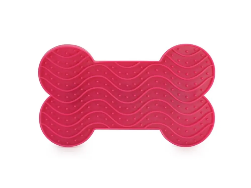 Vysoce Kvalitní Lízací podložka pro psy Camon Kost 1, silikon, 15 x 9 cm