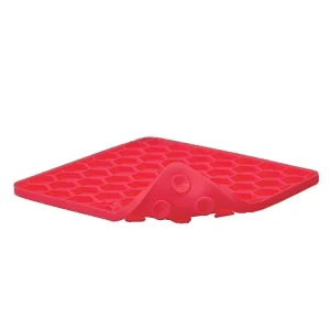 Výhodná Nabídka Lízací podložka pro psy Eat Slow Live Longer Fun & Relax červená, 18 x 18 cm