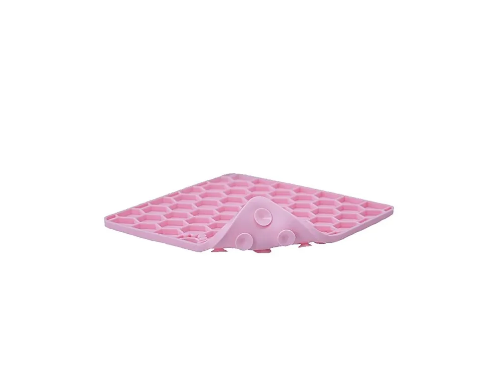 Kup Teď Lízací podložka pro psy Eat Slow Live Longer Fun & Relax růžová, 18 x 18 cm