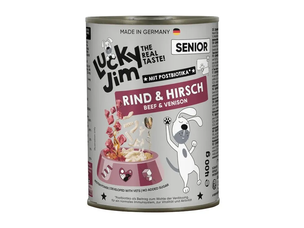Lucky Jim Classic Senior s hovězím a jelením masem 400 g Omezená Nabídka