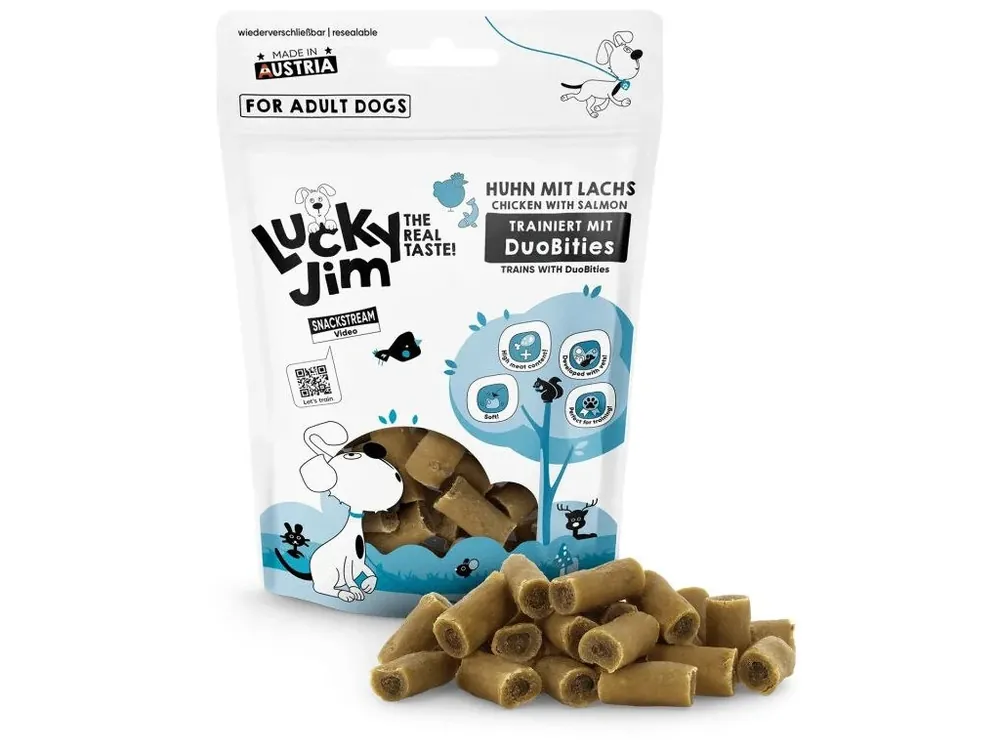 Akce Lucky Jim DuoBities kuře s lososem 70 g