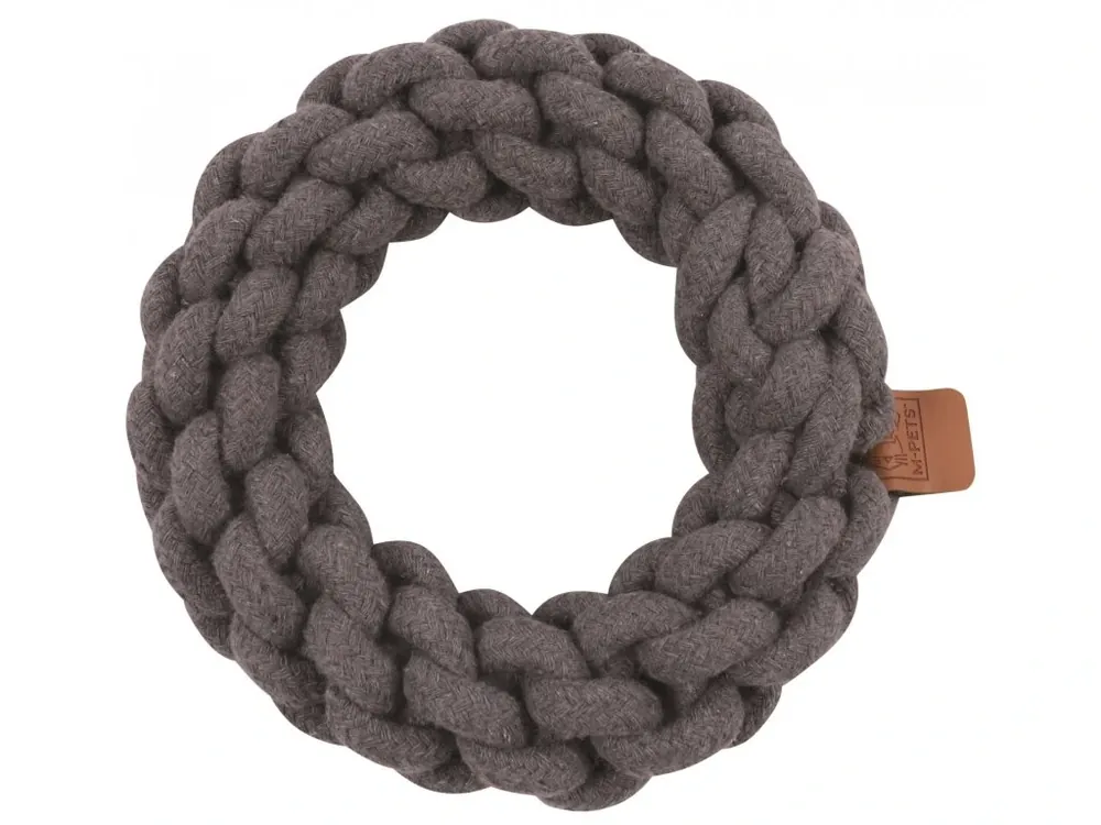 Horká Nabídka M-Pets Coto bavlněná hračka kruh, šedý 18cm
