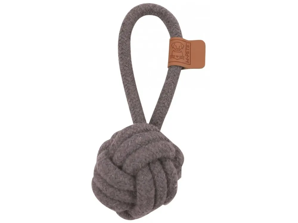 Rychlé Dodání M-Pets Coto bavlněná hračka uzel, šedý 6,5cm