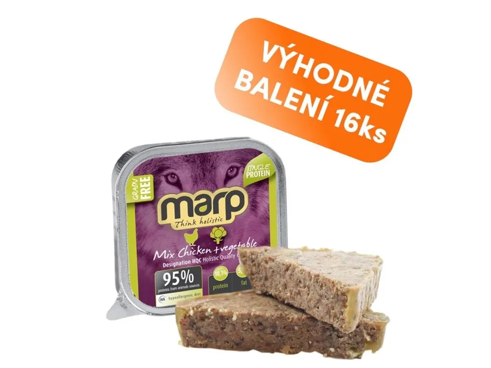 Objednat Nyní Marp Mix vanička pro psy kuře+zelenina 16x100g