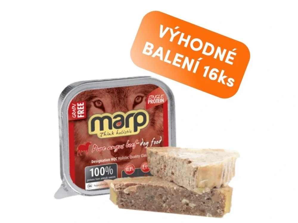 Horká Nabídka Marp Angus Beef vanička pro psy s hovězím 16x100g