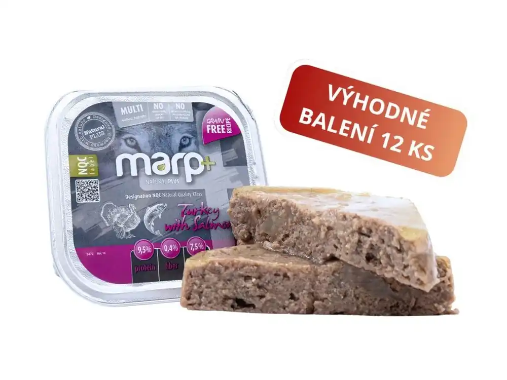 Marp Natural Plus vanička pro psy krůtí s lososem 12x150g Top Prodej