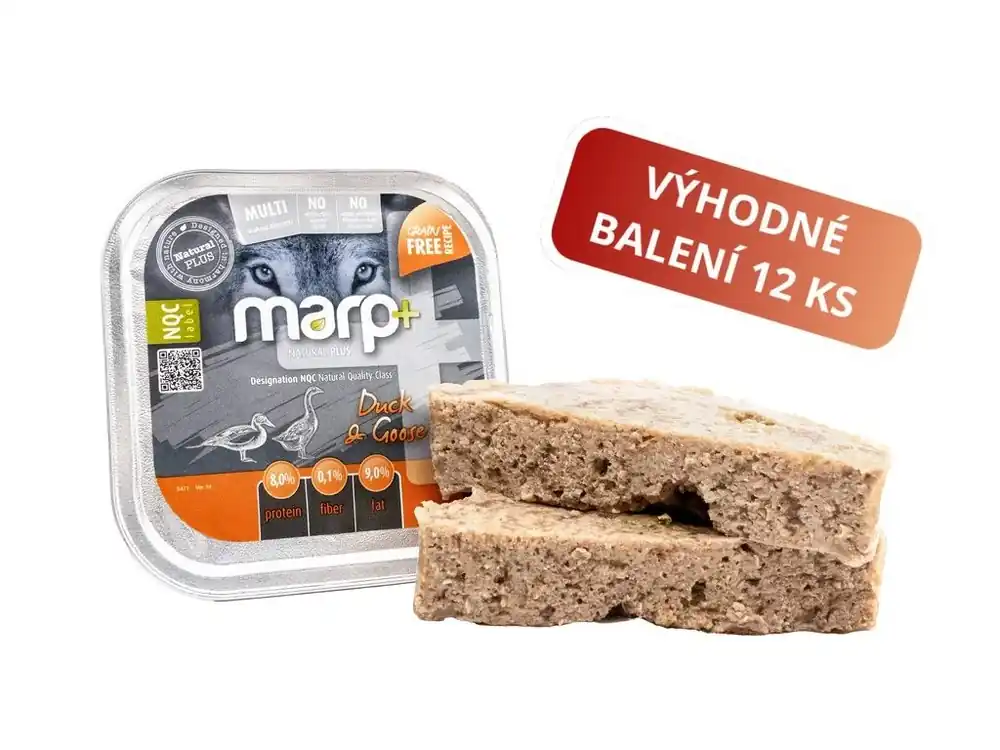 Vrácení Zdarma Marp Natural Plus vanička pro psy s kachnou a husou 12x150g