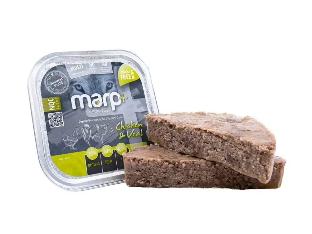 Bezpečná Platba Marp Natural Plus vanička pro psy s kuřetem a telecím 150g
