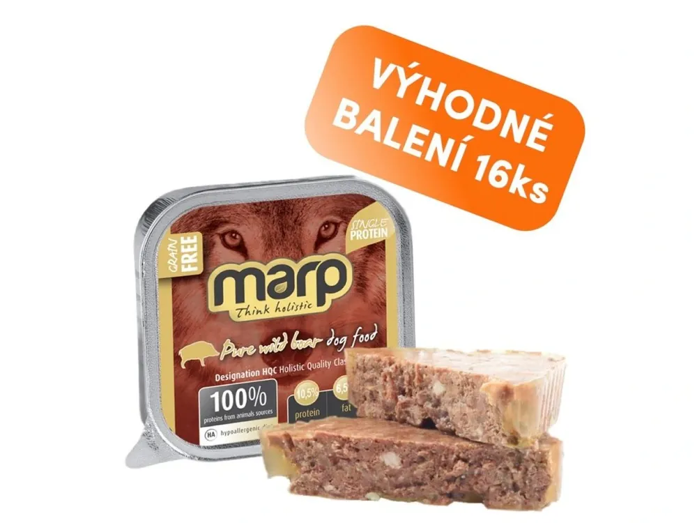 Vysoce Kvalitní Marp Wild Boar vanička pro psy s divočákem 16x100g