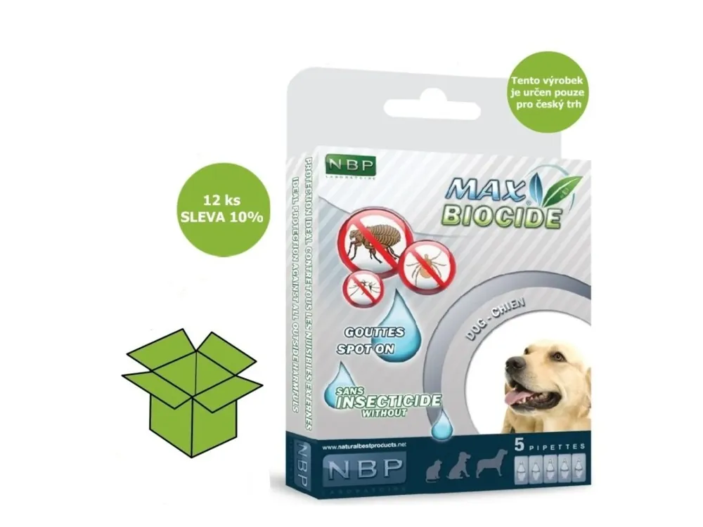 Značkový Max Biocide Spot-on Dog repelentní kapsle, pes 5 x 1 ml (12 ks) SLEVA 10 % !CZ!