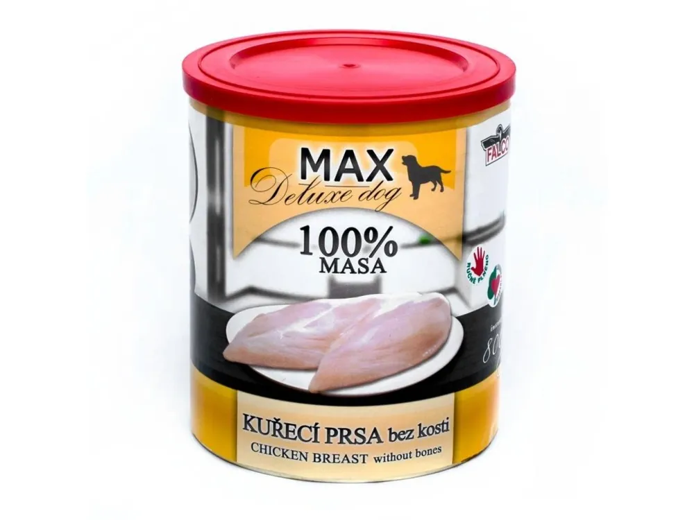 MAX Deluxe Dog kuřecí prsa bez kosti, konzerva 800 g Cenový Hit