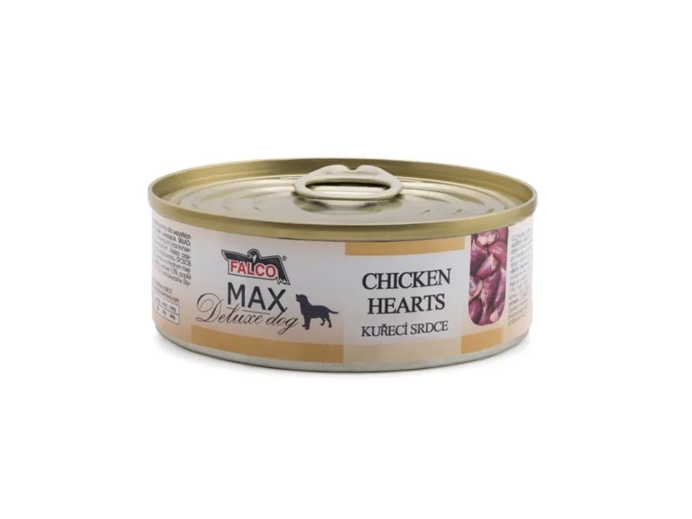 MAX Deluxe Dog kuřecí srdce, konzerva 80 g Originální