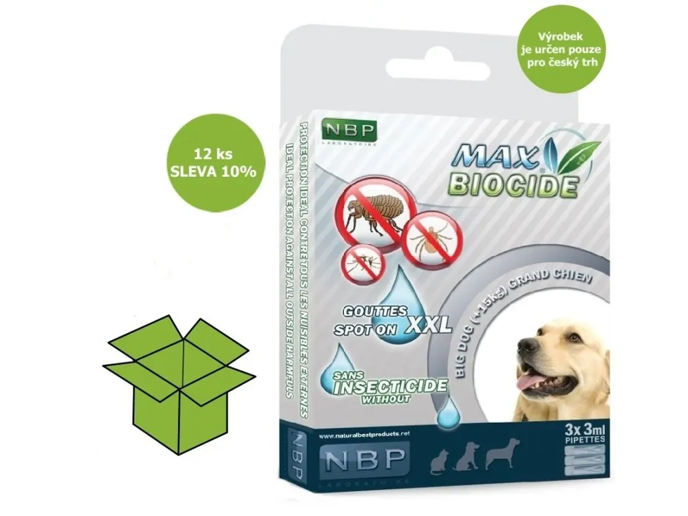 Autentický Max Biocide Spot-on Dog XXL repelentní kapsle, pes 3 x 3 ml (12 ks) SLEVA 10 % !CZ!