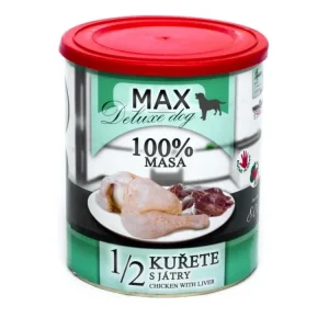 Ihned K Objednání MAX Deluxe Dog 1/2 kuřete s játry, konzerva 800 g