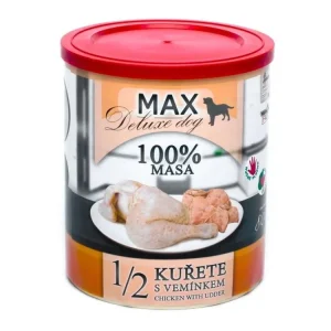 MAX Deluxe Dog 1/2 kuřete s vemínkem, konzerva 800 g Must-Have
