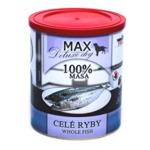 Autentický MAX Deluxe Dog celé ryby, konzerva 800 g