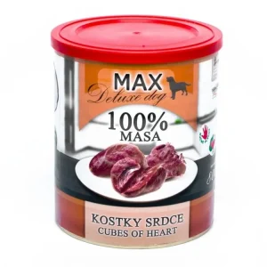 MAX Deluxe Dog kostky srdce, konzerva 800 g Cenově Výhodný