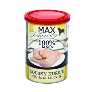 MAX Deluxe Dog kousky kuřete, konzerva 400 g Levný