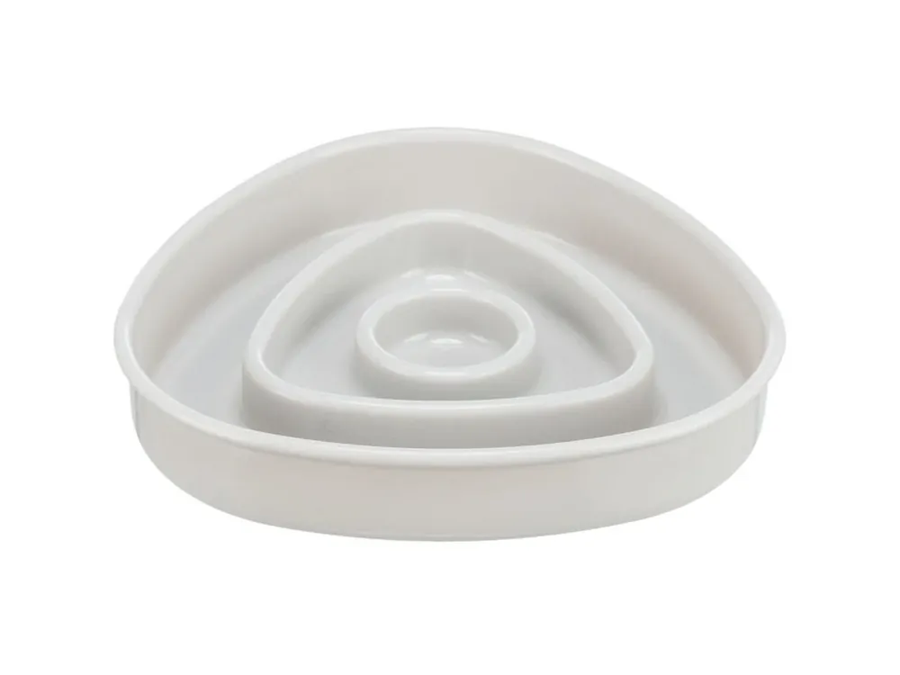 Expresní Doručení Miska k pomalému krmení, design triangl, 0,35l/15 ×15 cm, plast/TPR, šedá