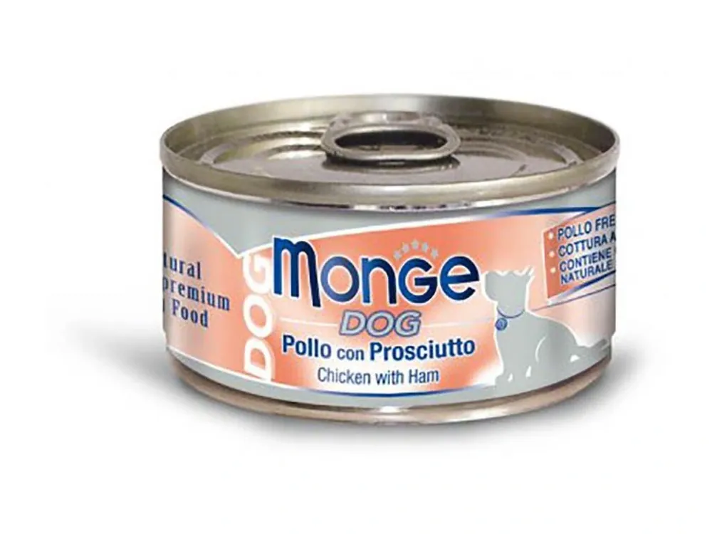 MONGE DOG NATURAL kuřecí maso se šunkou pro psy 95 g Akce