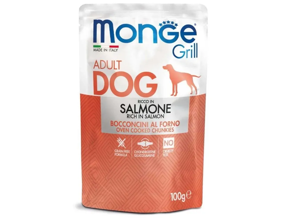Přímo Od Výrobce MONGE GRILL kapsička s lososem pro psy 100 g