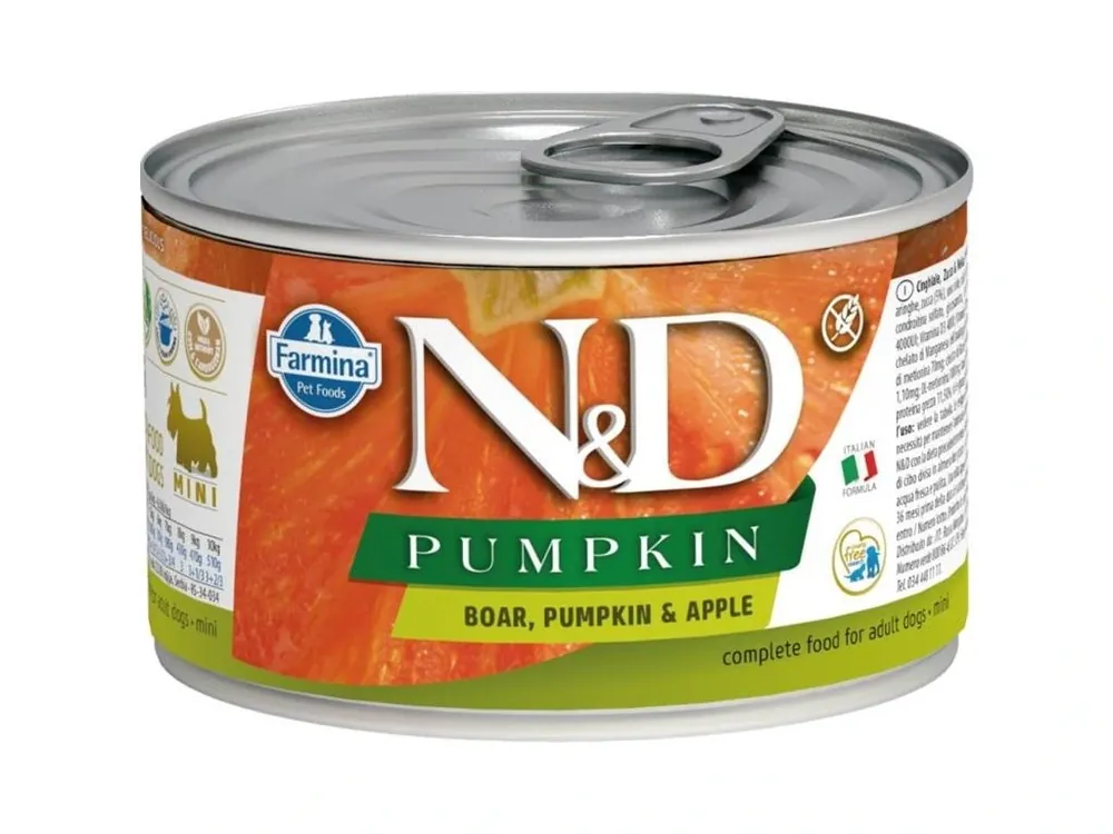 Akční Nabídka N&D DOG PUMPKIN Adult Boar & Apple Mini 140g