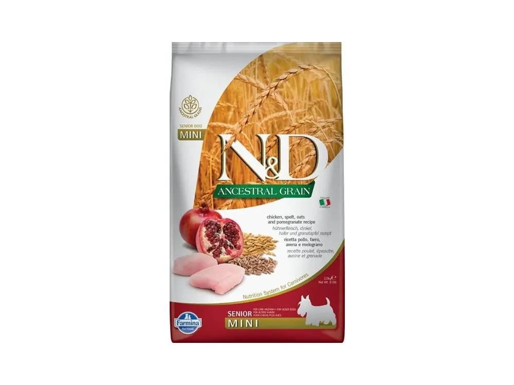 N&D LG DOG Senior Mini Chicken & Pomegranate 2,5kg Akce