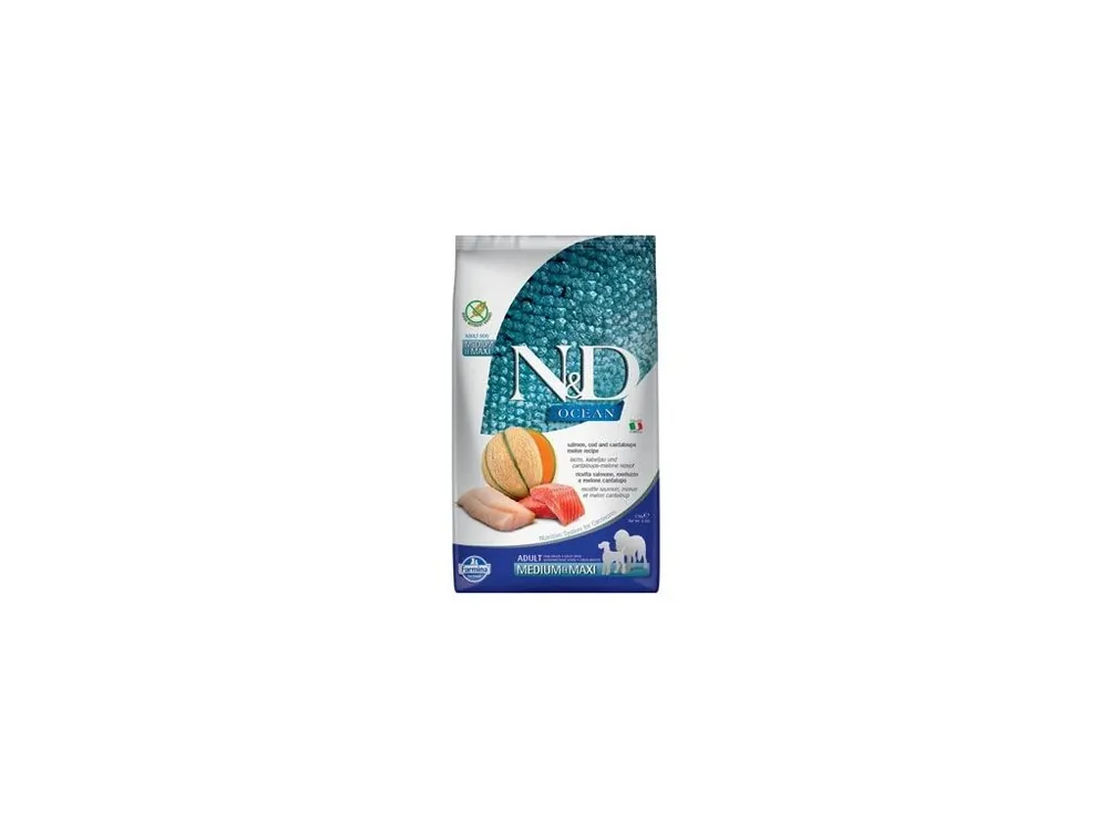 N&D OCEAN DOG Adult M/L Salmon & Cod & Melon 2,5kg Originální