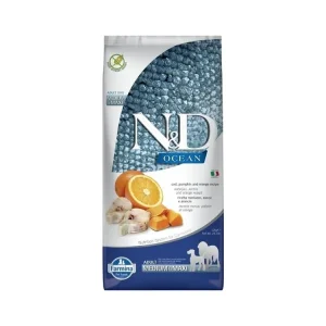 N&D OCEAN Dog GF Cod, Pumpkin & Orange Adult Medium & Maxi 12 kg Dokud Zásoby Vydrží