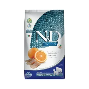 Dokud Zásoby Vydrží N&D OCEAN Dog GF Herring & Orange Adult Medium & Maxi 2,5 kg