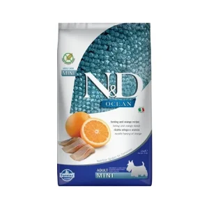 Speciální Cena N&D OCEAN Dog GF Herring & Orange Adult Mini 2,5 kg