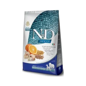 N&D OCEAN Dog LG Cod, Spelt, Oats & Orange Adult Medium & Maxi 2,5 kg Výhodná Nabídka