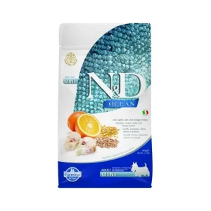 Akční Cena N&D OCEAN Dog LG Cod, Spelt, Oats & Orange Adult Mini 800 g