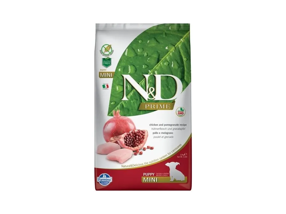 Vrácení Zdarma N&D PRIME Dog GF Chicken & Pomegranate Puppy Mini 2,5 kg