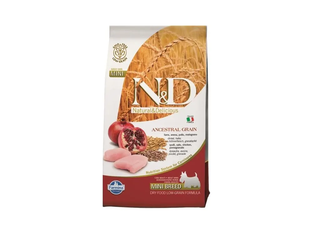 Přímo Od Výrobce N&D ANCESTRAL GRAIN Dog LG Chicken, Spelt, Oats & Pomegranate Adult Mini 800 g