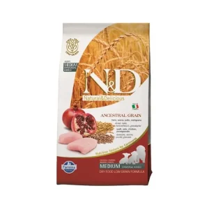 Objednat Nyní N&D ANCESTRAL GRAIN Dog LG Chicken, Spelt, Oats & Pomegranate Puppy Medium & Maxi 12 kg