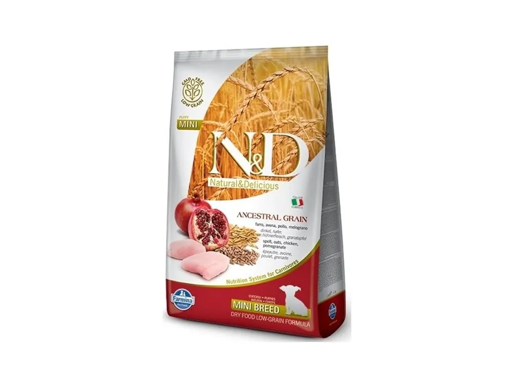N&D ANCESTRAL GRAIN Dog LG Chicken, Spelt, Oats & Pomegranate Puppy Mini 2,5 kg Koupit Online