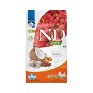 Objednat Nyní N&D QUINOA Dog GF Skin & Coat, Herring & Coconut Adult Mini 800 g