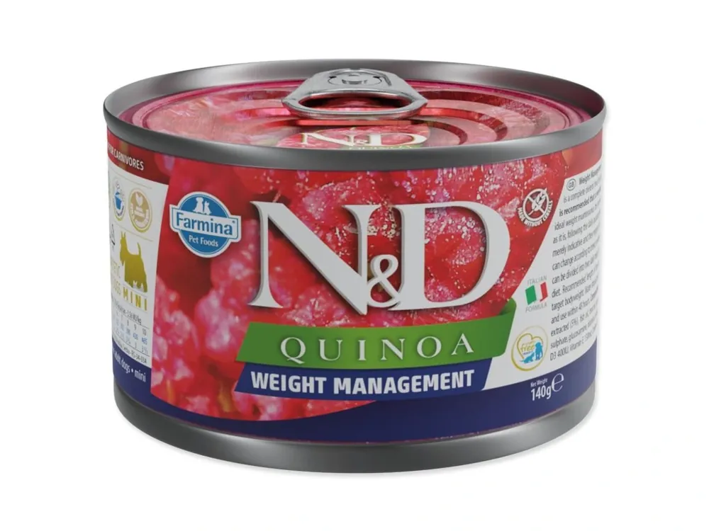 Výhodná Nabídka N&D QUINOA Dog konz. Weight Management Lamb & Broccoli Mini 140 g