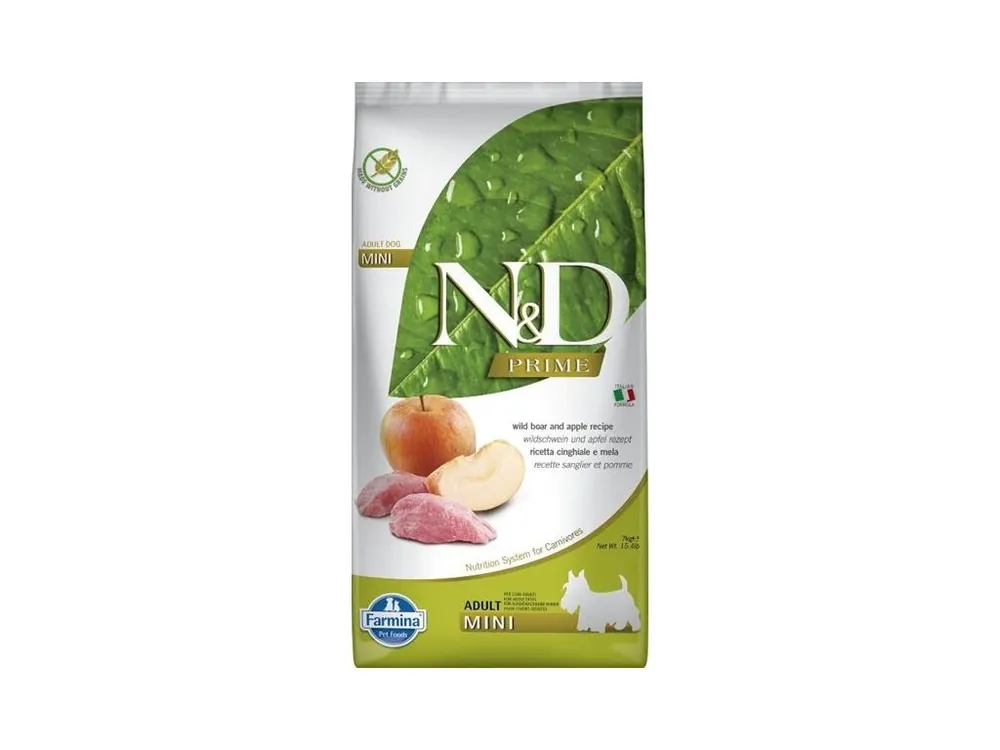 N&D PRIME Dog GF Wild Boar & Apple Adult Mini 7 kg Omezená Nabídka