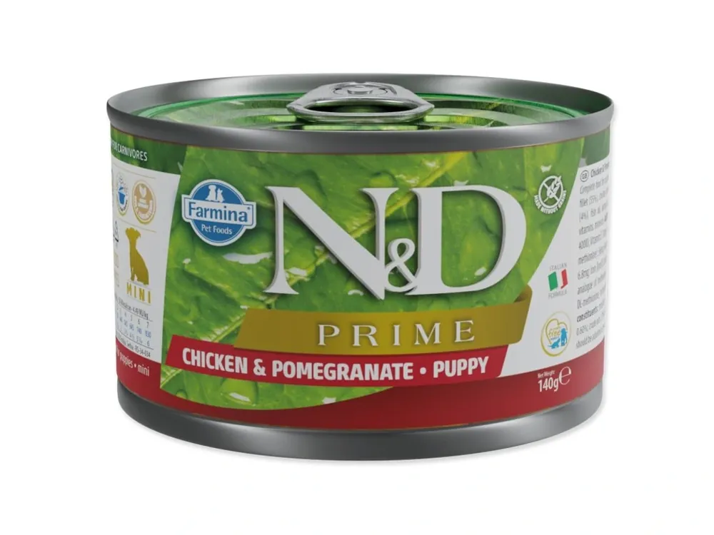 Nejlepší Volba N&D PRIME Dog konz. Chicken & Pomegranate Puppy Mini 140 g