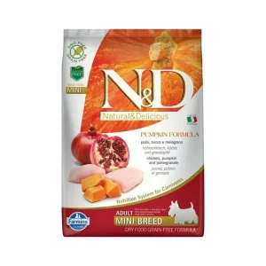 Finální Výprodej N&D PUMPKIN Dog GF Chicken & Pomegranate Adult Mini 7 kg