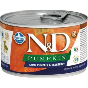 N&D PUMPKIN Dog konz. Lamb, Pumpkin & Blueberry Puppy Mini 140 g Levný