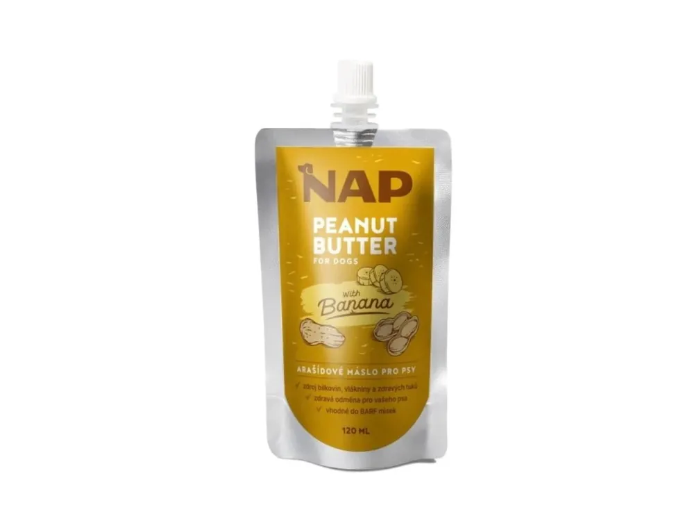 Akce NAP Arašídové máslo pro psy Banán 120 ml