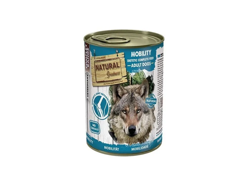 Sezónní Sleva Natural Greatness MOBILITY, veterinární dieta, konzerva pro psy 400g