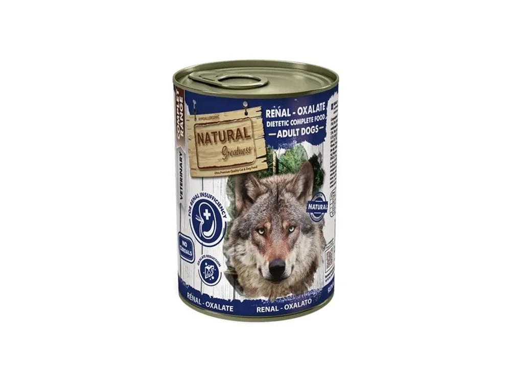 Top Prodej Natural Greatness RENAL - OXALATE veterinární dieta, konzerva pro psy 400g