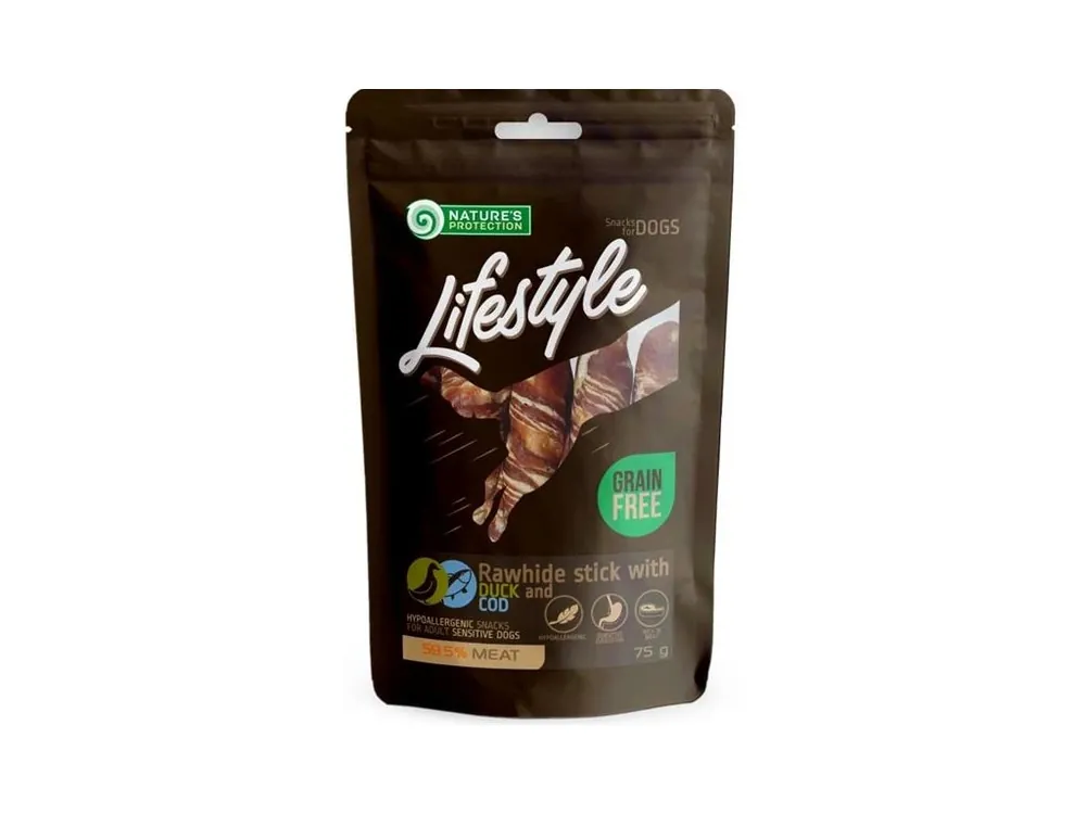 Nature‘s Protection Dog snack Lifestyle kachní, tresčí tyčinky 75 g Levný