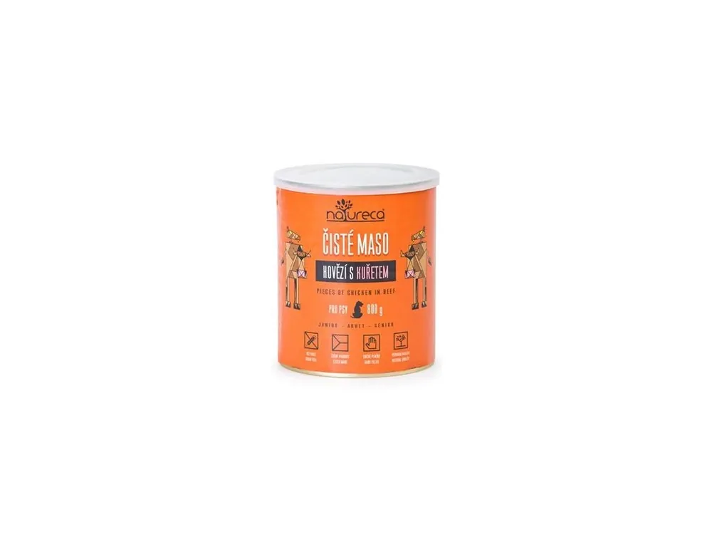 NATURECA konz. hovězí s kuřetem pro psy 800g Vysoce Kvalitní